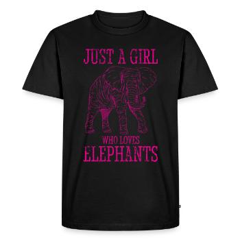 Éléphant Animal Design Vintage - T-shirt Premium bio Homme - noir - Devant - Nico (187cm)