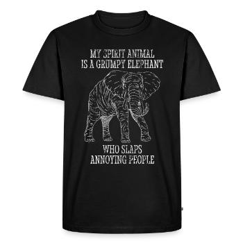 Éléphant Animal Retro Design Vintage Feeling - T-shirt Premium bio Homme - noir - Devant - Nico (187cm)