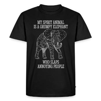 Collection d’animaux éléphant rétro - T-shirt Premium bio Homme - noir - Devant - Nico (187cm)