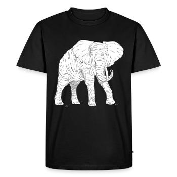 d’éléphant Animal Rétro Vintage Design - T-shirt Premium bio Homme - noir - Devant - Nico (187cm)