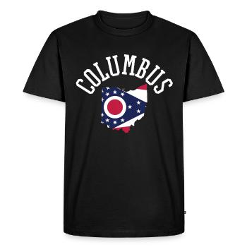 Drapeau de Columbus USA Patriotisme Fierté de la maison - T-shirt Premium bio Homme - noir - Devant - Nico (187cm)