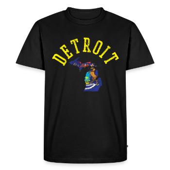 Detroit USA Pride Patriot Flag Independence - Men's Premium Organic T-Shirt - black - Front - Nico (187cm)