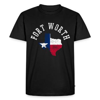 Fort Worth Home State USA Flag Patriotic - Men's Premium Organic T-Shirt - black - Front - Nico (187cm)