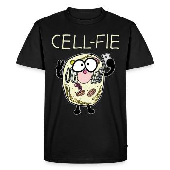 Découvrez le monde fantaisiste de la Cell-Fie Atom - T-shirt Premium bio Homme - noir - Devant - Nico (187cm)