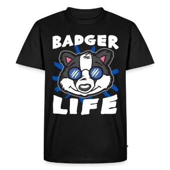 Lunettes de soleil Cool Badger Life dans le - T-shirt Premium bio Homme - noir - Devant - Nico (187cm)