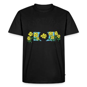 Capture Everything Lively Floral Camera Visual - Men's Premium Organic T-Shirt - black - Front - Nico (187cm)