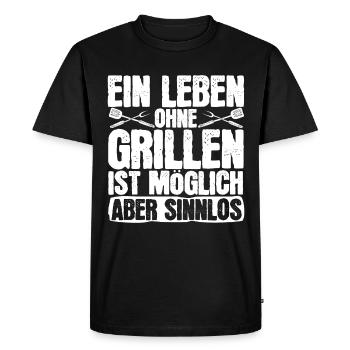 Développez vos compétences en matière de grillades avec le - T-shirt Premium bio Homme - noir - Devant - Nico (187cm)