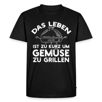 Expand your barbecue game with exclusive design - Men's Premium Organic T-Shirt - black - Front - Nico (187cm)