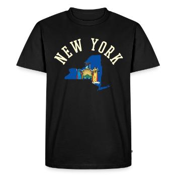 New York Usa Flag Patriot Pride Home State - Men's Premium Organic T-Shirt - black - Front - Nico (187cm)