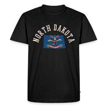 Dakota du Nord Usa Drapeau Patriote Home Pride Design - T-shirt Premium bio Homme - noir - Devant - Nico (187cm)