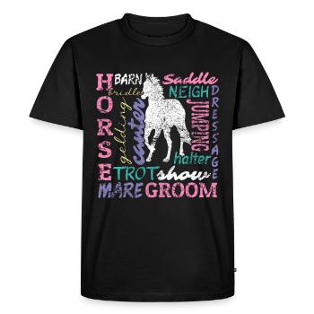 Galop dans le style Conception de grange à tête de cheval - T-shirt Premium bio Homme - noir - Devant - Nico (187cm)