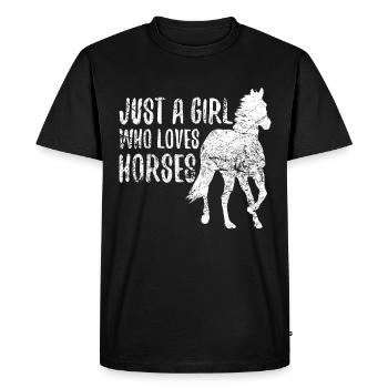 Fan de chevaux de course de chevaux design équestre - T-shirt Premium bio Homme - noir - Devant - Nico (187cm)