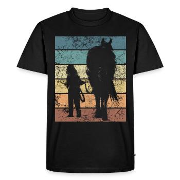 Galop dans le style Fan de chevaux Courses de chevaux - T-shirt Premium bio Homme - noir - Devant - Nico (187cm)
