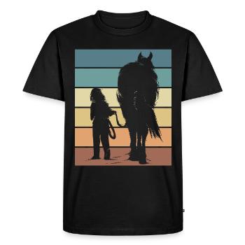 Horse Fan Horse Racing Equestrian Design - Men's Premium Organic T-Shirt - black - Front - Nico (187cm)