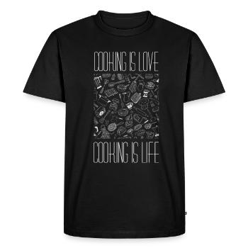 Libérez votre créativité en cuisine avec humour - T-shirt Premium bio Homme - noir - Devant - Nico (187cm)