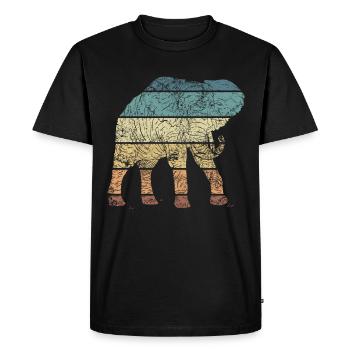 d’éléphant Animal Rétro Amour Vintage Design - T-shirt Premium bio Homme - noir - Devant - Nico (187cm)