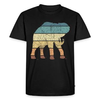 Elephant Spirit Animal Retro Vintage Design - Men's Premium Organic T-Shirt - black - Front - Nico (187cm)