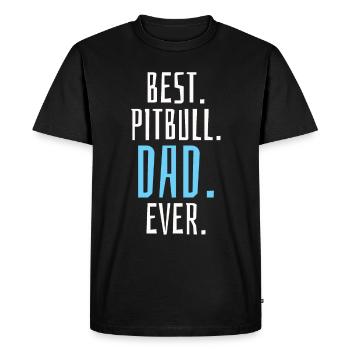 Meilleur design unique de papa pitbull de tous les temps - T-shirt Premium bio Homme - noir - Devant - Nico (187cm)
