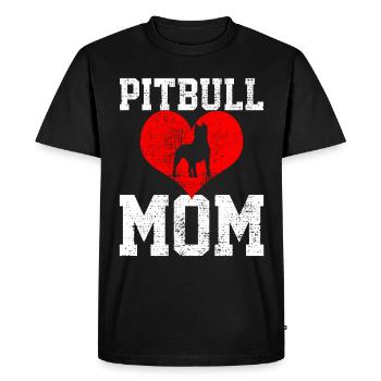 Maman Pitbull Amour Maman Unique - T-shirt Premium bio Homme - noir - Devant - Nico (187cm)