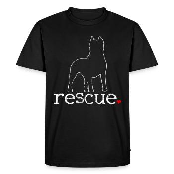 Conception d’illustration unique par Pitbull Rescue - T-shirt Premium bio Homme - noir - Devant - Nico (187cm)