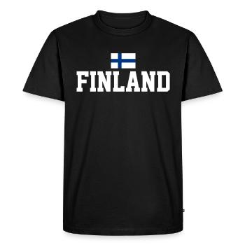 Découvrez le design du drapeau scandinave - T-shirt Premium bio Homme - noir - Devant - Nico (187cm)