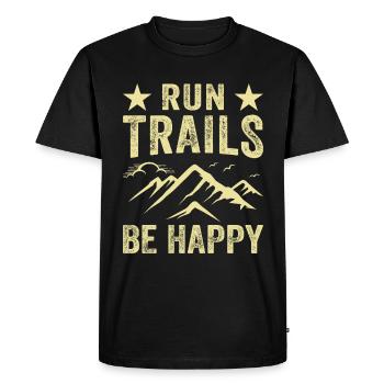 Mountain runner jogging in the mountains - Men's Premium Organic T-Shirt - black - Front - Nico (187cm)