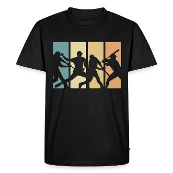 Conception de baseball rétro évolution pour - T-shirt Premium bio Homme - noir - Devant - Nico (187cm)