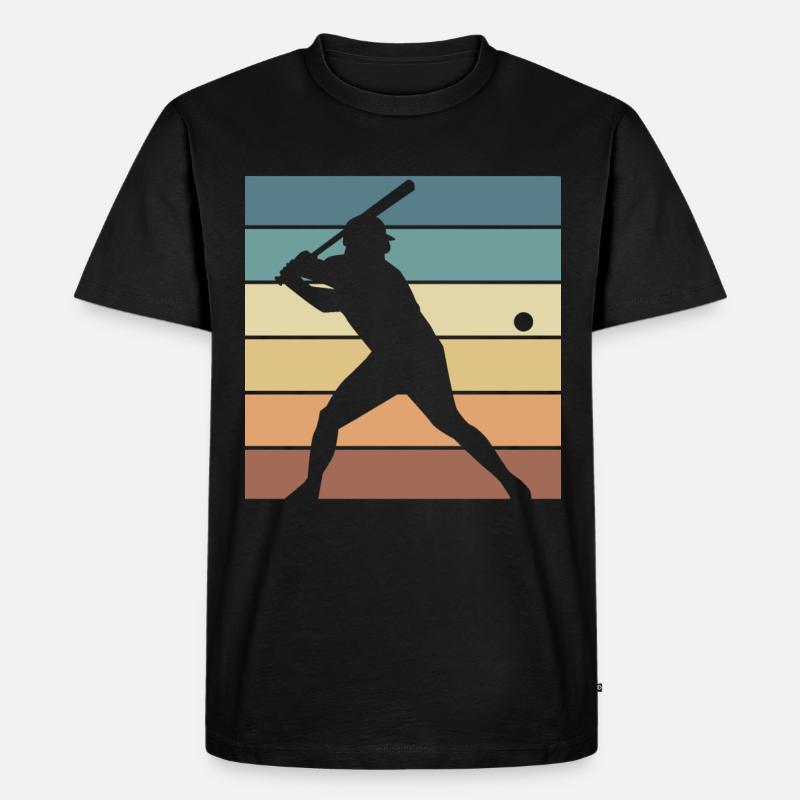 Baseball Retro Evolution Cooler, lustiger - Männer Premium Bio T-Shirt - Schwarz