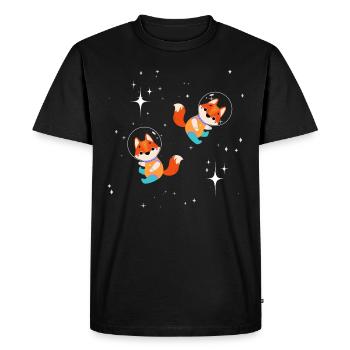 Astronaute Fox - T-shirt Premium bio Homme - noir - Devant - Nico (187cm)