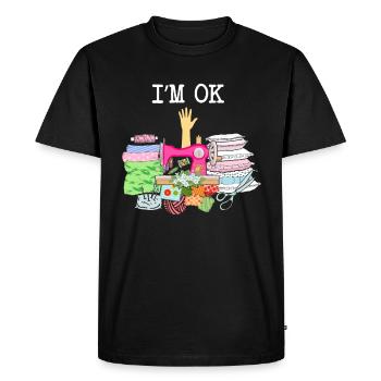 Sewing, sewing, sewing, quilting - Men's Premium Organic T-Shirt - black - Front - Nico (187cm)