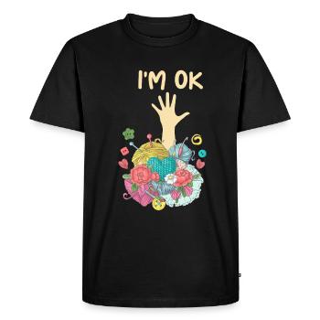 Sewing, sewing, sewing, quilting - Men's Premium Organic T-Shirt - black - Front - Nico (187cm)