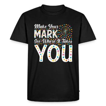 Journée internationale des points colorés - T-shirt Premium bio Homme - noir - Devant - Nico (187cm)