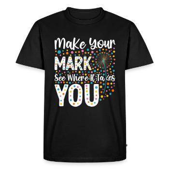 Journée internationale des points colorés - T-shirt Premium bio Homme - noir - Devant - Nico (187cm)