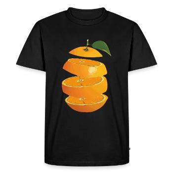 Fruits orange - T-shirt Premium bio Homme - noir - Devant - Nico (187cm)