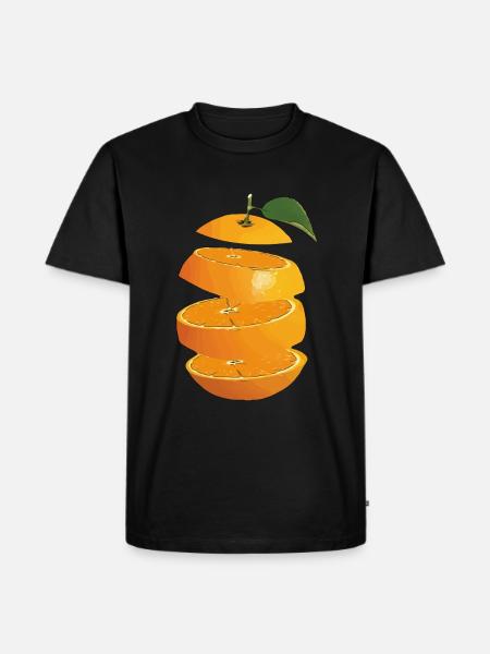 Orange Fruit - Männer Premium Bio T-Shirt - Schwarz