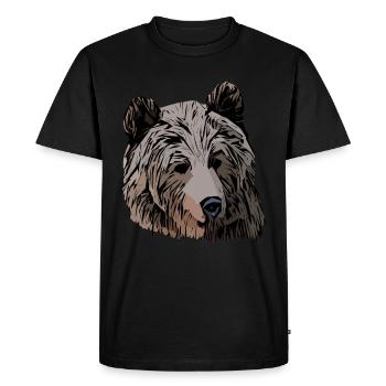 Ours Animal Design Tête Graphique - T-shirt Premium bio Homme - noir - Devant - Nico (187cm)