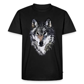 Conception graphique de visage de chien - T-shirt Premium bio Homme - noir - Devant - Nico (187cm)