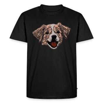 Visage de chien Conception graphique Animal de compagnie - T-shirt Premium bio Homme - noir - Devant - Nico (187cm)