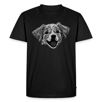 Visage de chien gris conception graphique animal de compagnie - T-shirt Premium bio Homme - noir - Devant - Nico (187cm)