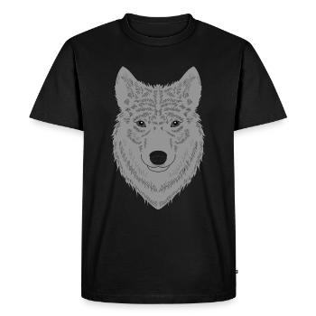 Conception graphique de visage de chien - T-shirt Premium bio Homme - noir - Devant - Nico (187cm)