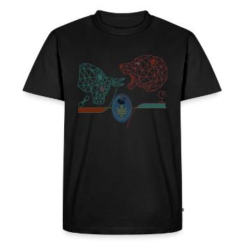 Antifragility Profiteer - Stock Market Cycle Bull Baer - Men's Premium Organic T-Shirt - black - Front - Nico (187cm)