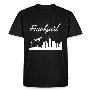 Francfort sur le cadeau principal de SILHOUETTE Skyline - T-shirt Premium bio Homme - noir - Devant - Nico (187cm)
