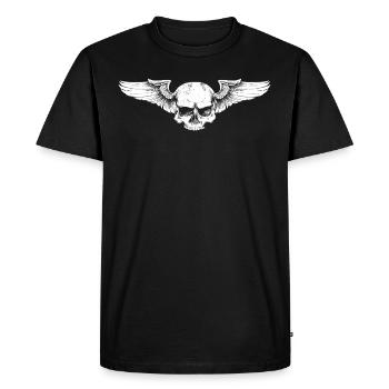 Ailes de crâne - T-shirt Premium bio Homme - noir - Devant - Nico (187cm)