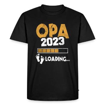 Grand-père à venir 2023 Chargement de la progéniture Grand-père - T-shirt Premium bio Homme - noir - Devant - Nico (187cm)