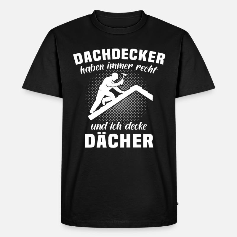 Dachdecker Dachspengler Dachdecken Dachklempner - Männer Premium Bio T-Shirt - Schwarz