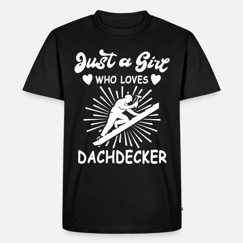 Dachdecker - Männer Premium Bio T-Shirt - Schwarz