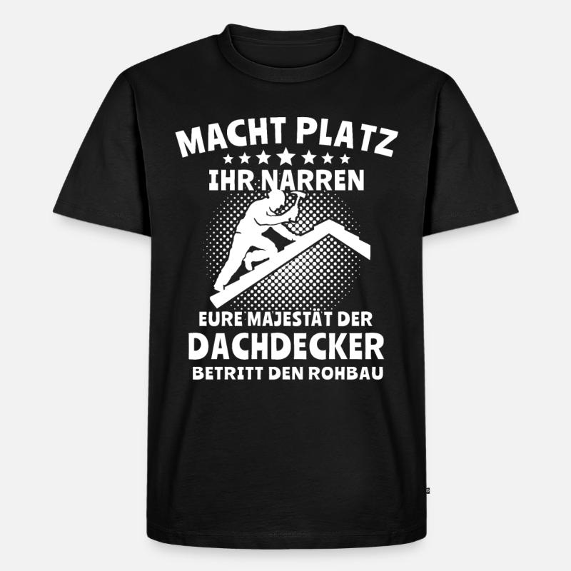 Dachdecker - Männer Premium Bio T-Shirt - Schwarz