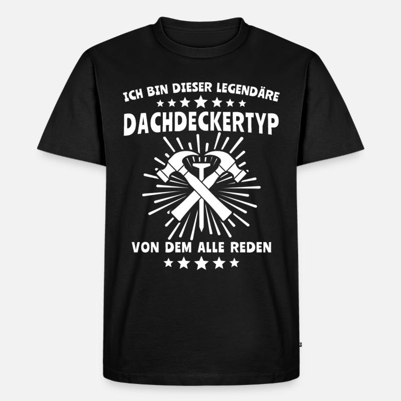Dachdecker Dachdecken - Männer Premium Bio T-Shirt - Schwarz