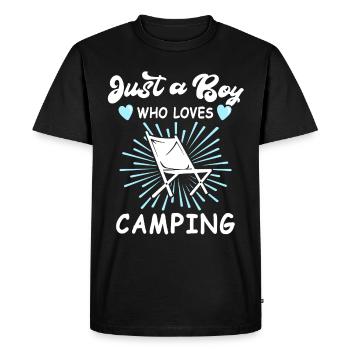 Camping Campingplatz Campen - Men's Premium Organic T-Shirt - black - Front - Nico (187cm)