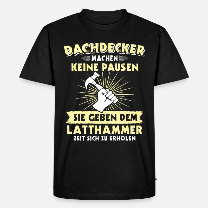 Dachdecker Dächer Decken Dachdecken - Männer Premium Bio T-Shirt - Schwarz
